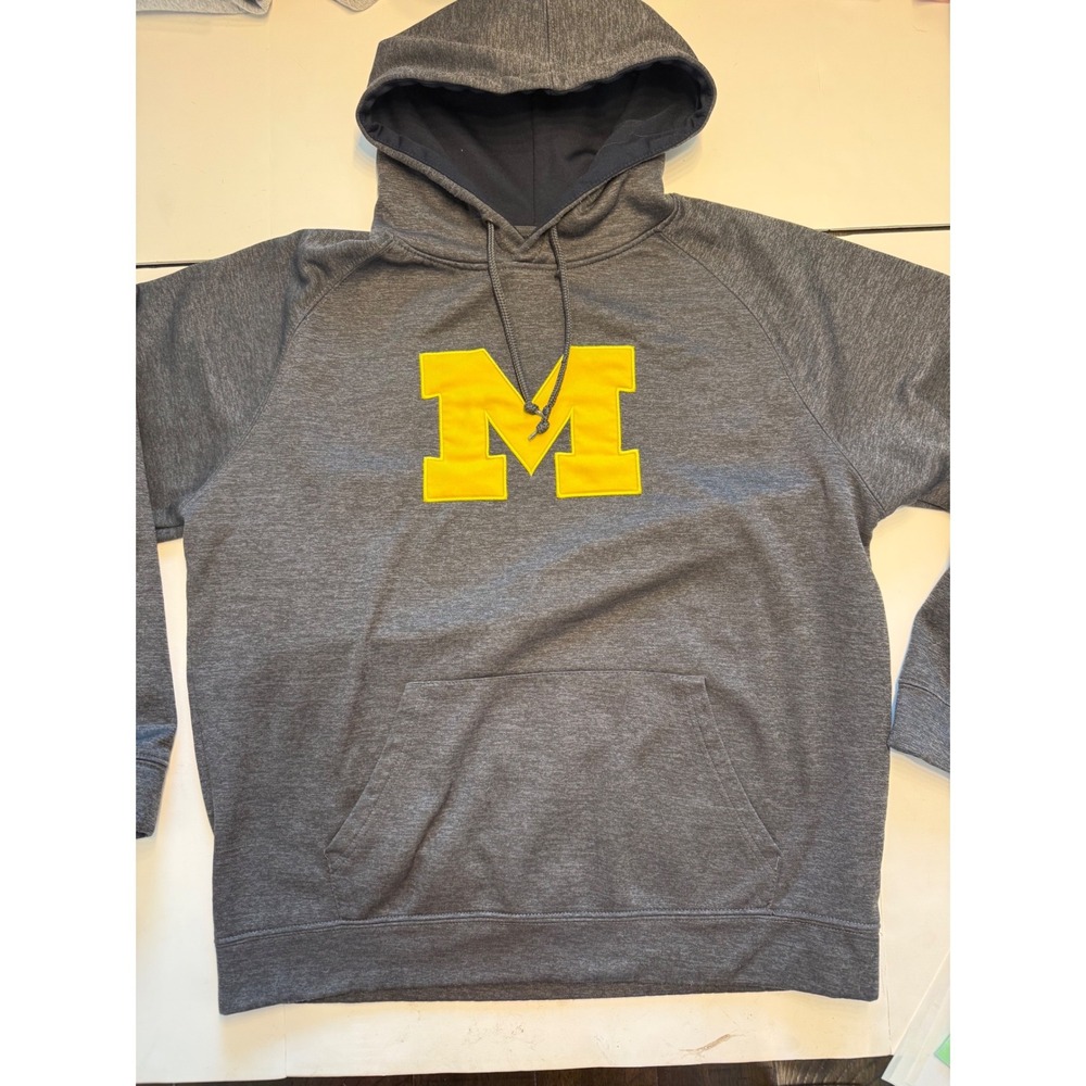 Colosseum Michigan Wolverines Hoodie Mens XL Gray Heather‎ Pullover NCAA M Logo
